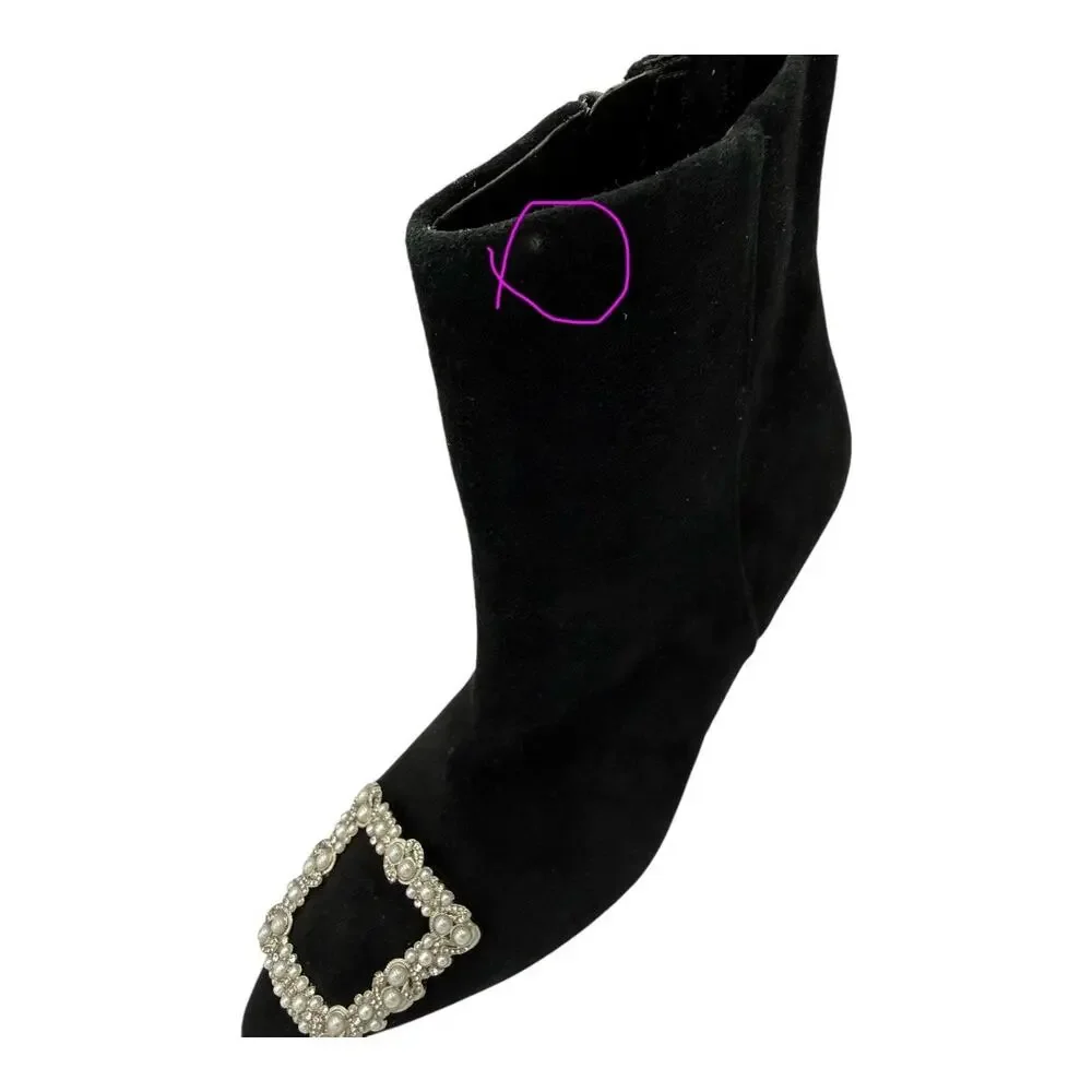 NWT No Box Sam Edelman Ulissa
Luster Jeweled Ankle
Booties Black Suede SZ 7.5 - Picture 7 of 7
